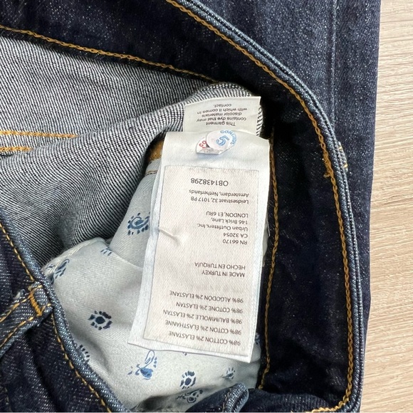 Anthropologie Pilcro Straight Legs Denim Jeans Navy Blue Distressed Size 28 - Picture 7 of 7